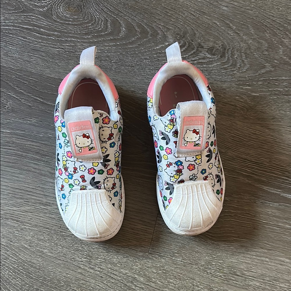 Hello Kitty Adidas White and Pink Sneakers
